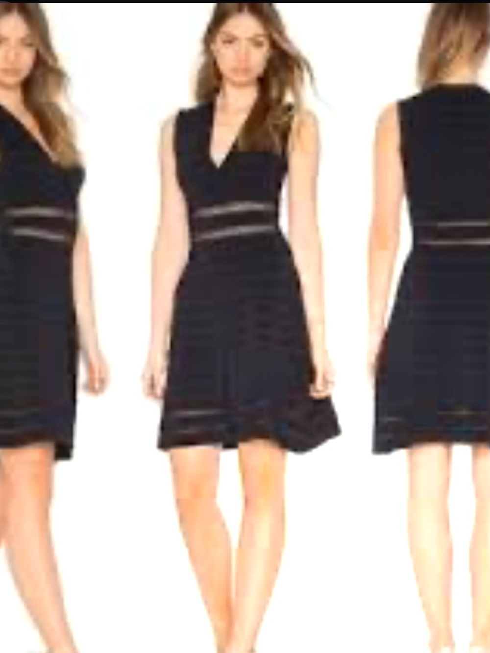 cupcakes & cashmere Black Sleeveless V-Neck Fit & Flare Mini Dress